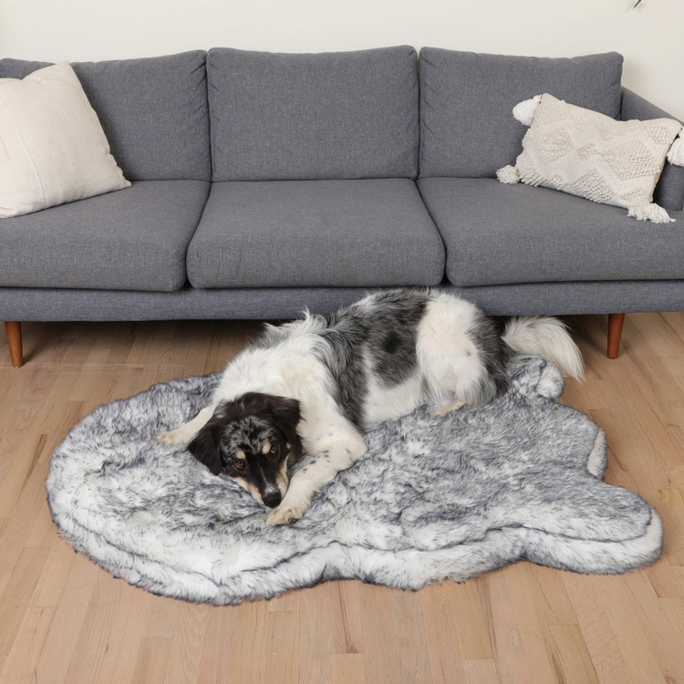 PupRug® Luxe Faux Fur Orthopedic Dog Bed - Ultra Plush Arctic Fox