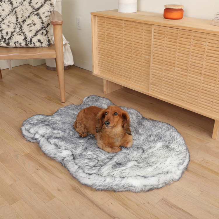 PupRug® Luxe Faux Fur Orthopedic Dog Bed - Ultra Plush Arctic Fox