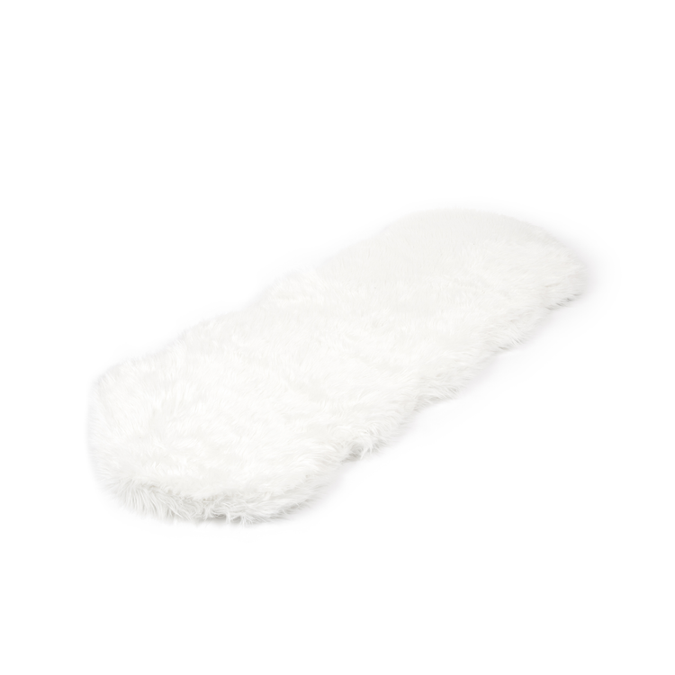 PupRug® Runner Faux Fur Memory Foam Dog Bed - Curve Polar White