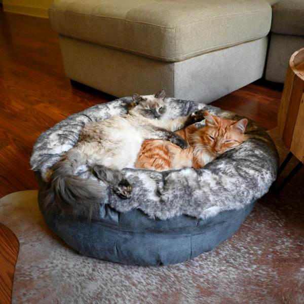 Faux Fur Donut Dog Bed