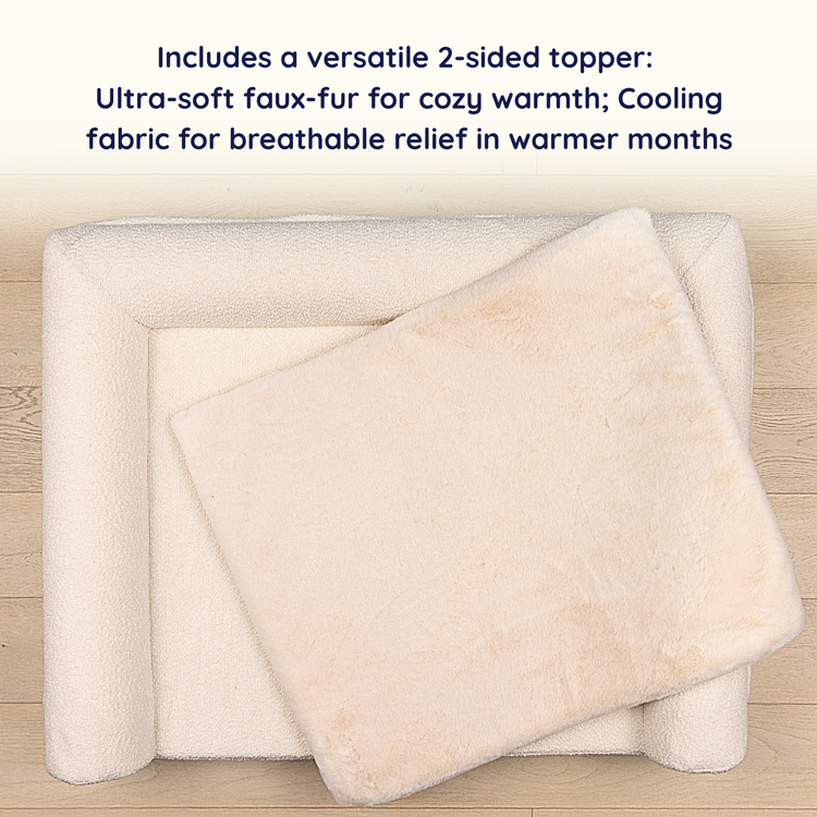 PupLuxe™ 3-Bolster Dog Bed - Cream Bouclé