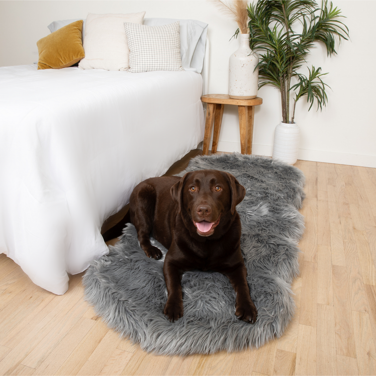 PupRug® Faux Fur Memory Foam Dog Bed, Charcoal Grey – Paw.com