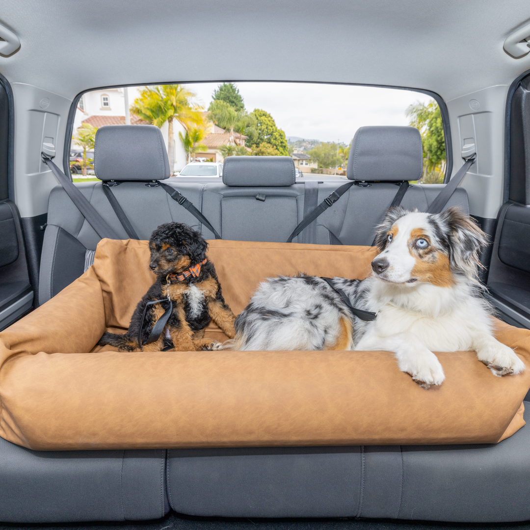 PupProtector Brown Faux Leather Car Dog Bed — free download