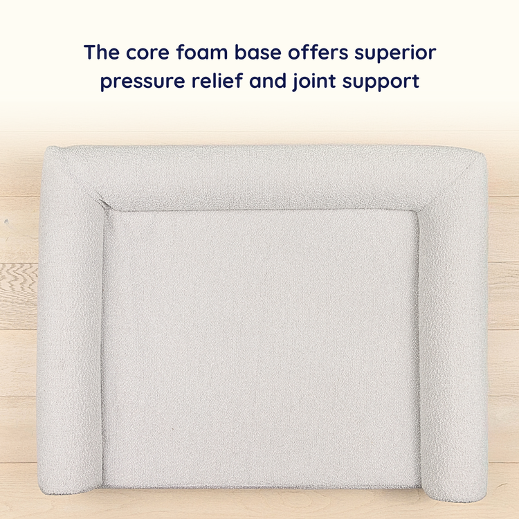 PupLuxe™ 3-Bolster Dog Bed - Grey Bouclé
