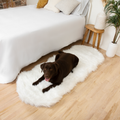 PupRug™ Runner Faux Fur Memory Foam Dog Bed - Curve Polar White