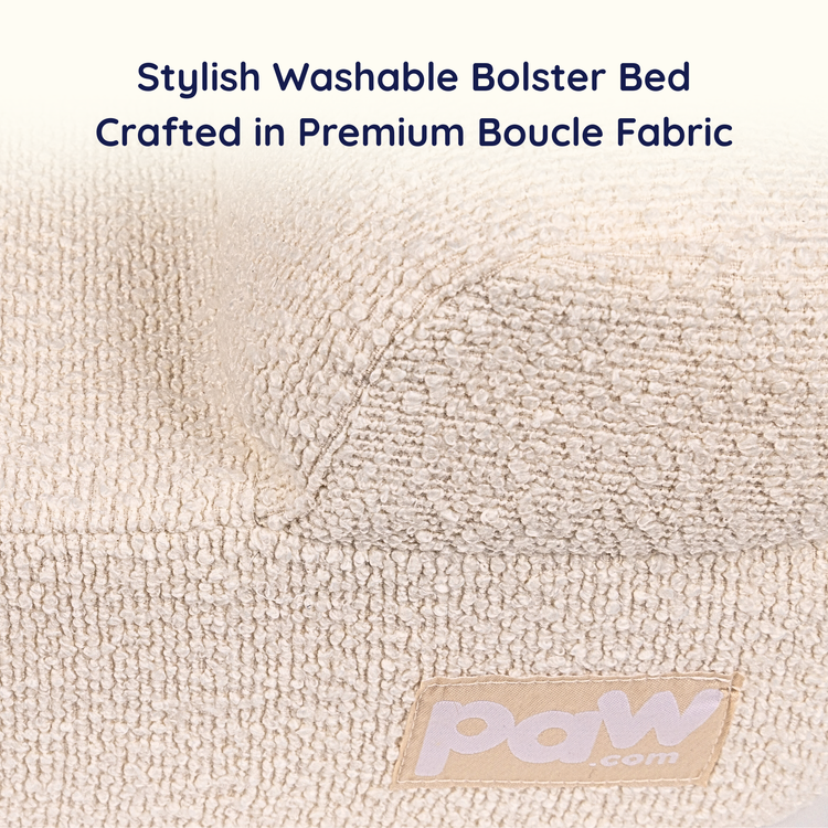 PupLuxe™ 3-Bolster Dog Bed - Cream Bouclé