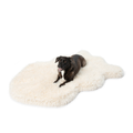 PupRug™ Luxe Faux Fur Ivory Plush Sheep Orthopedic Dog Bed + FREE Holiday Plaid Bed Cover
