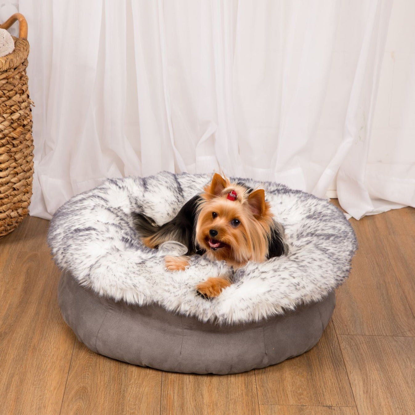 Faux Fur Donut Dog Bed