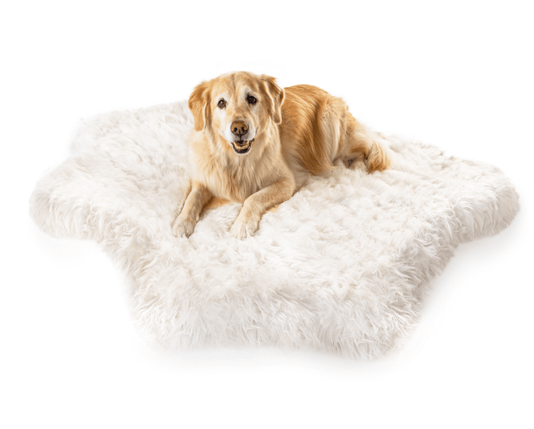 PupRug™ Animal Print Memory Foam Dog Bed Cover - Polar Bear Faux Hide (Bed Not Included)