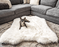 PupRug™ Animal Print Memory Foam Dog Bed Cover - Polar Bear Faux Hide (Bed Not Included)