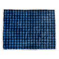 blue plaid faux fur pet blanket