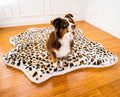 cute dog on washable fancy faux fur xxl dog bed 