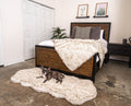 PupRug™ Orthopedic Runner Bed + Matching Waterproof Blanket Bundle - White with Brown Accents