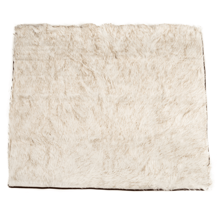 CatNap™ Anti-Scratch & Waterproof Throw Blanket - White with Brown Accents